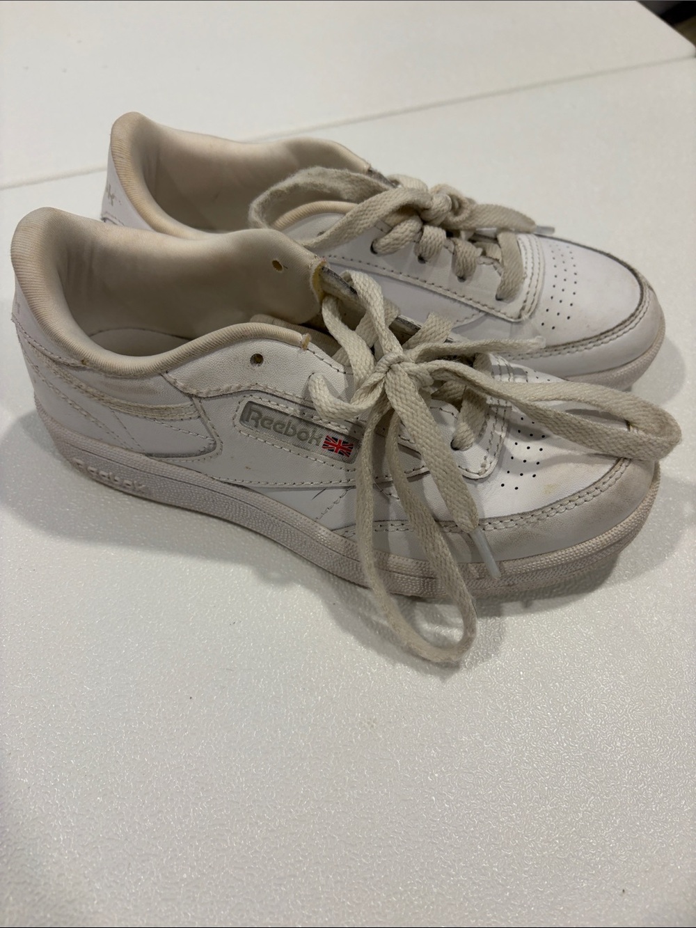 Reebok Kids White and Cream Low-Top Sneakers